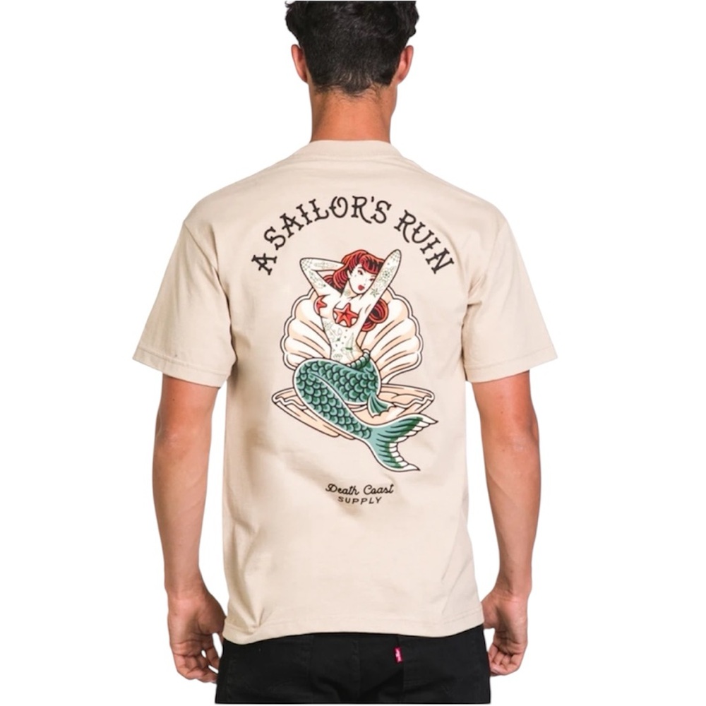 Death Coast Supply Mermaid Graphic Tee Tattoo Art Medium